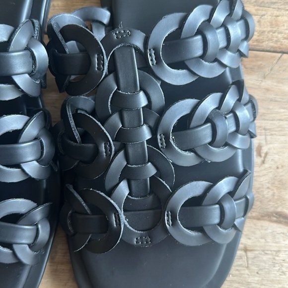 FARM Rio Black Slip-On Sandals | Modern Minimalist, Size 10 - Picture 4 of 8